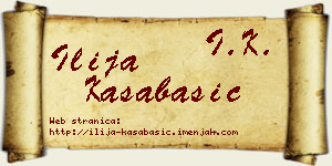 Ilija Kasabašić vizit kartica